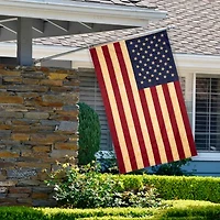 Northlight 60" Tea-Stained Embroidered Outdoor House Flags