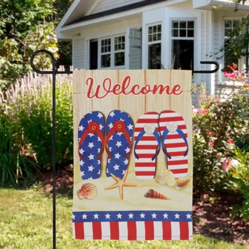 Northlight 18" Sandy Beach "Welcome" Outdoor Garden Flag
