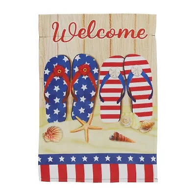 Northlight 18" Sandy Beach "Welcome" Outdoor Garden Flag