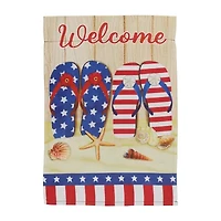 Northlight 18" Sandy Beach "Welcome" Outdoor Garden Flag
