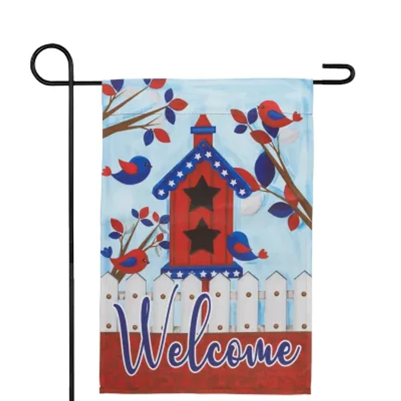 Northlight 18" Birds And Birdhouse "Welcome" Outdoor Garden Flag