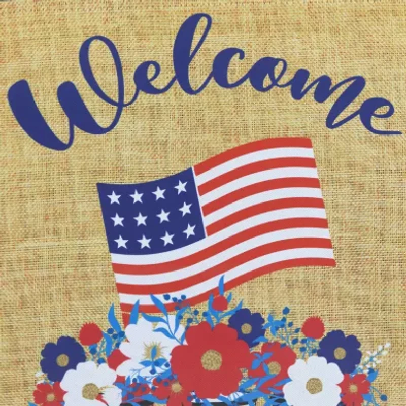 Northlight 18" Floral Mason Jars "Welcome" Outdoor Garden Flag