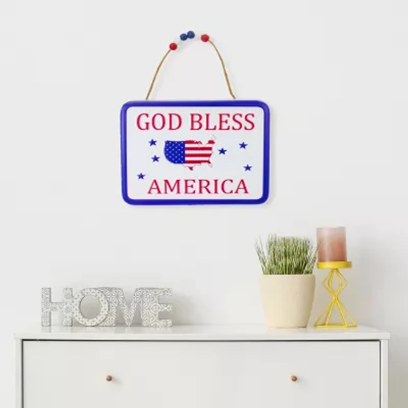 Northlight 8.75" God Bless America Metal Wall Art