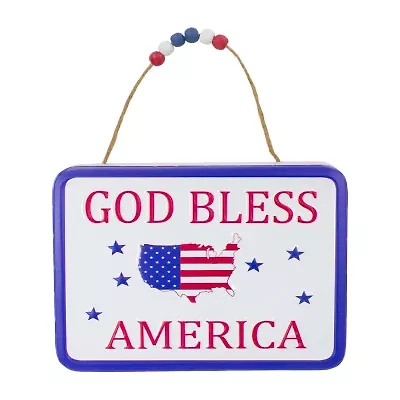 Northlight 8.75" God Bless America Metal Wall Art