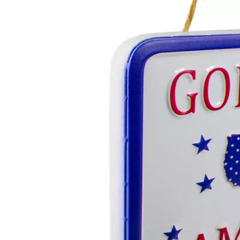 Northlight 8.75" God Bless America Metal Wall Art