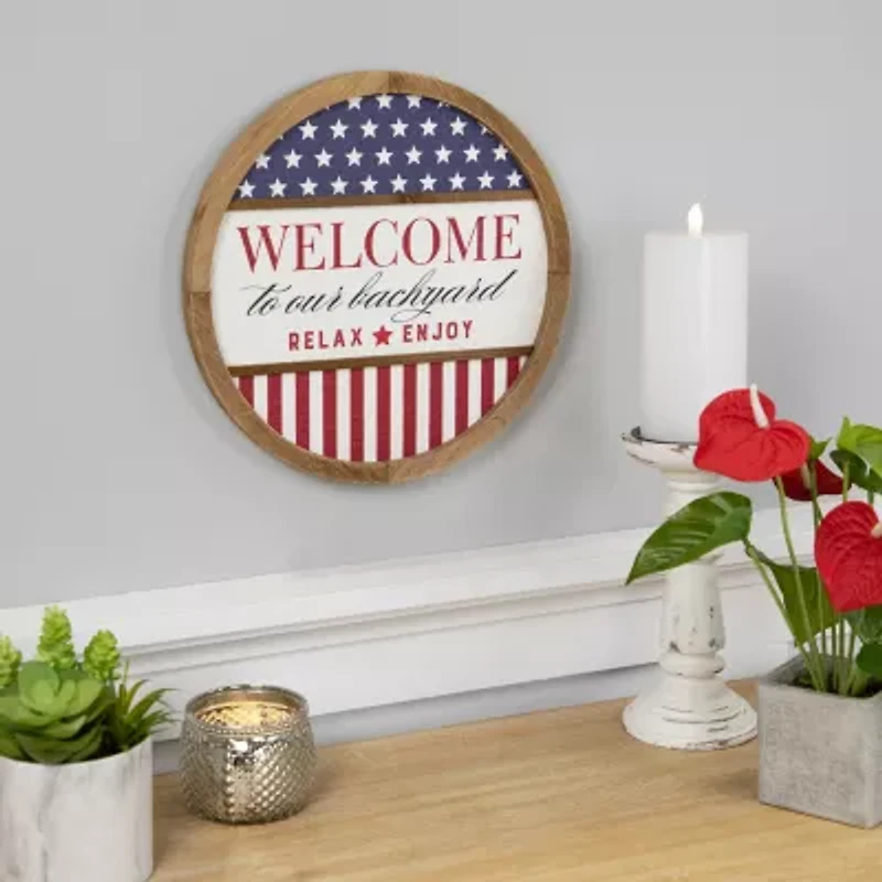 Northlight 11.75" Welcome To Our Backyard Framed Wall Sign