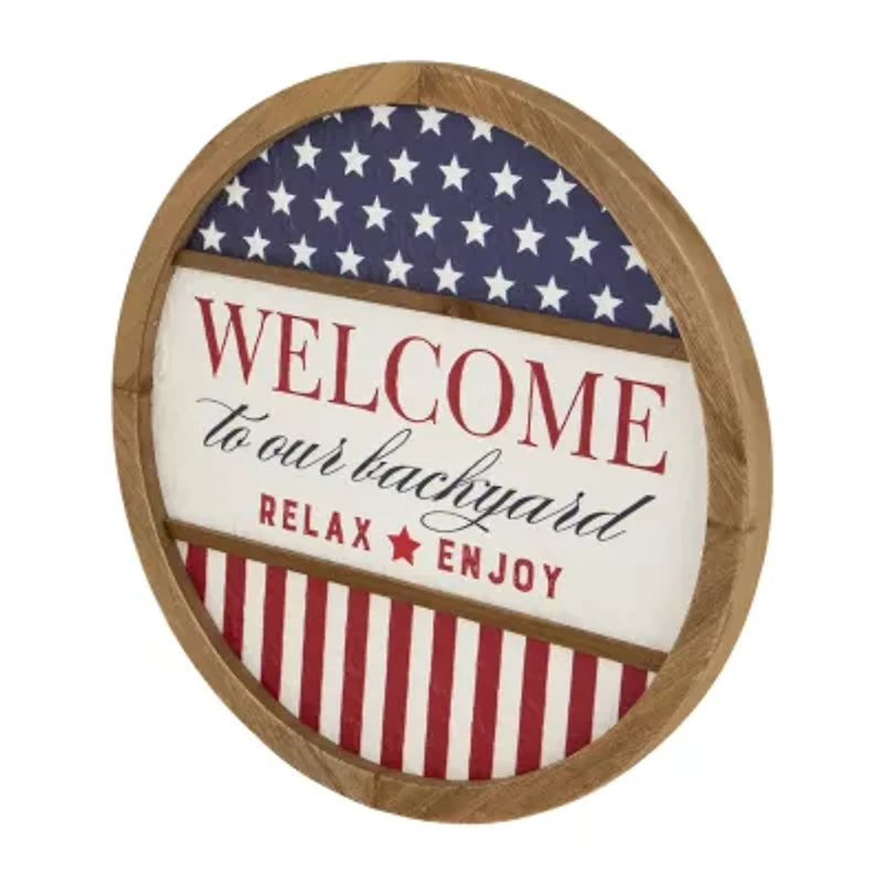 Northlight 11.75" Welcome To Our Backyard Framed Wall Sign