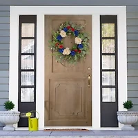 Northlight 24" Mixed Foliage And Florals Artificial - Unlit Wreath