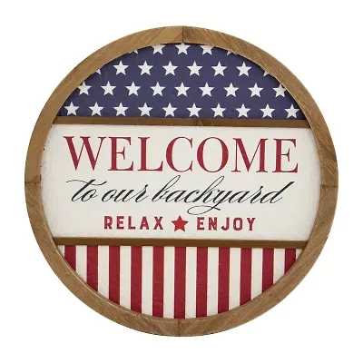 Northlight 11.75" Welcome To Our Backyard Framed Wall Sign