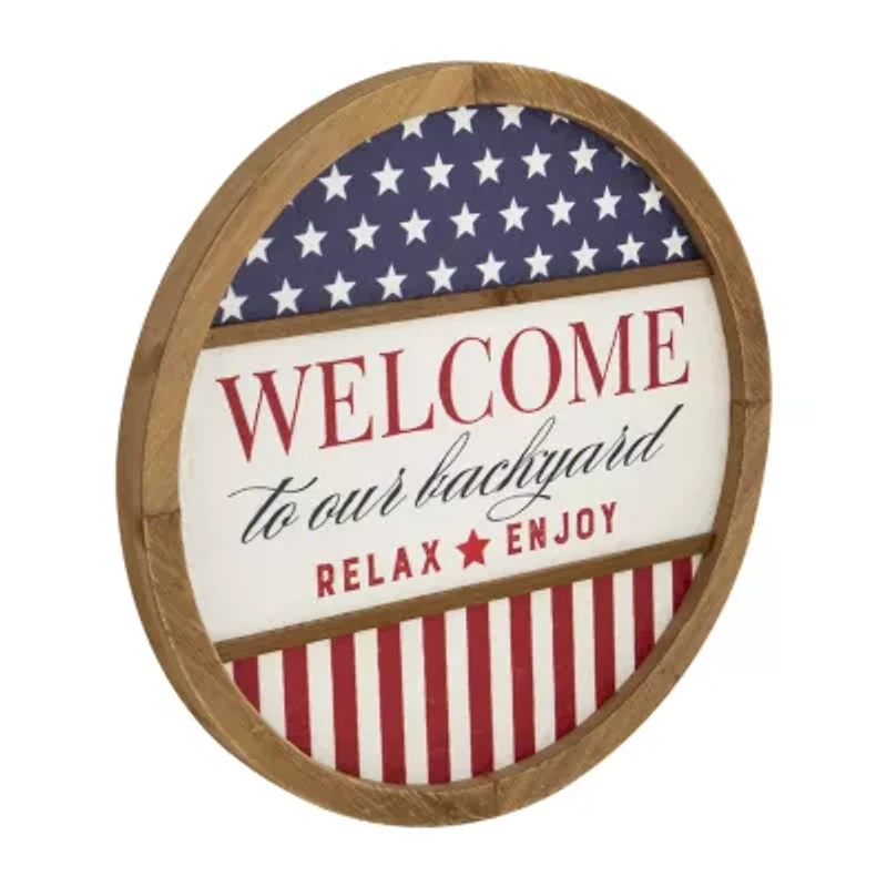 Northlight 11.75" Welcome To Our Backyard Framed Wall Sign