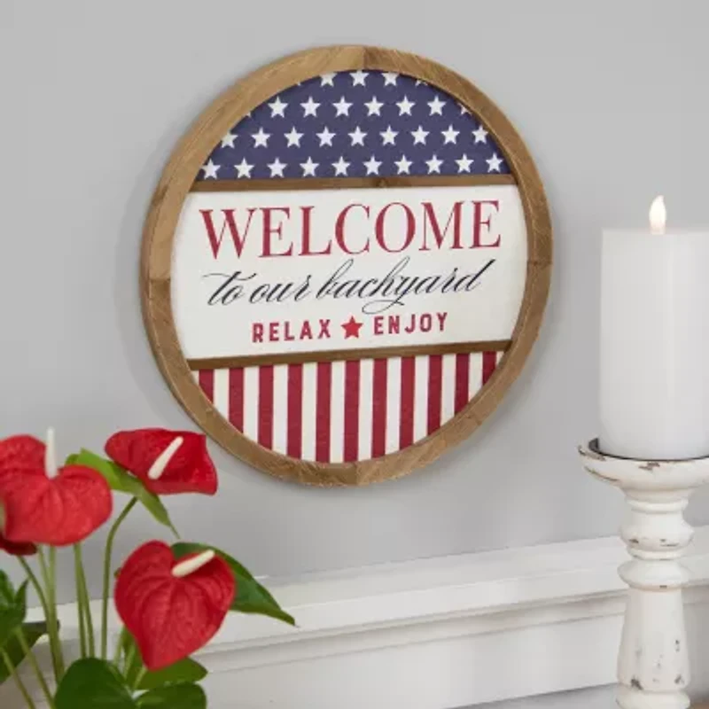 Northlight 11.75" Welcome To Our Backyard Framed Wall Sign