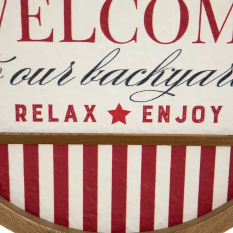 Northlight 11.75" Welcome To Our Backyard Framed Wall Sign