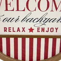 Northlight 11.75" Welcome To Our Backyard Framed Wall Sign