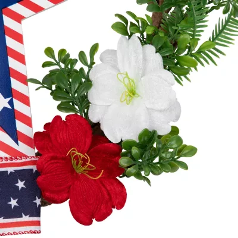 Northlight 24" Star Floral Twig Wreath