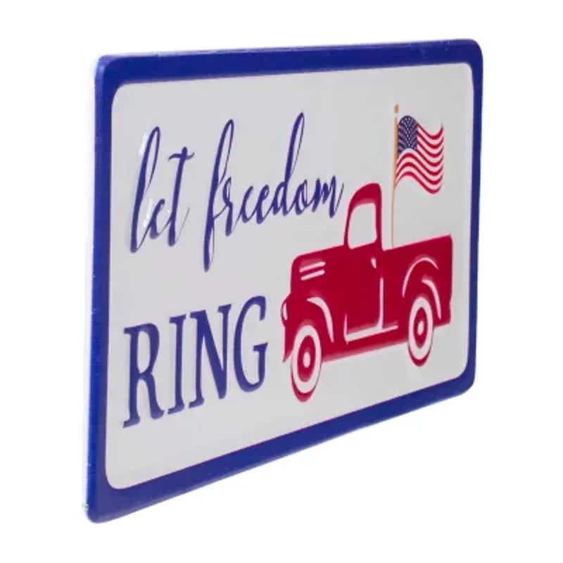 Northlight 12" Metal "Let Freedom Ring" Wall With Truck Wall Sign