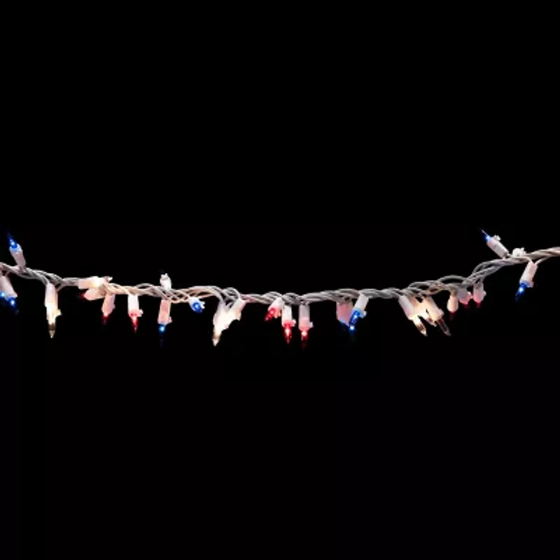 Northlight 5.5ft Mini Garland - Red Clear And Blue String Lights