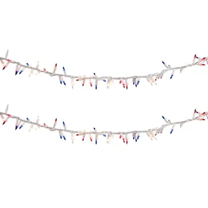 Northlight 5.5ft Mini Garland - Red Clear And Blue String Lights