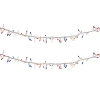 Northlight 5.5ft Mini Garland - Red Clear And Blue String Lights