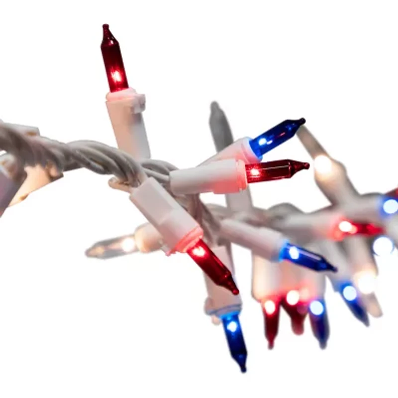 Northlight 5.5ft Mini Garland - Red Clear And Blue String Lights