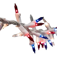 Northlight 5.5ft Mini Garland - Red Clear And Blue String Lights