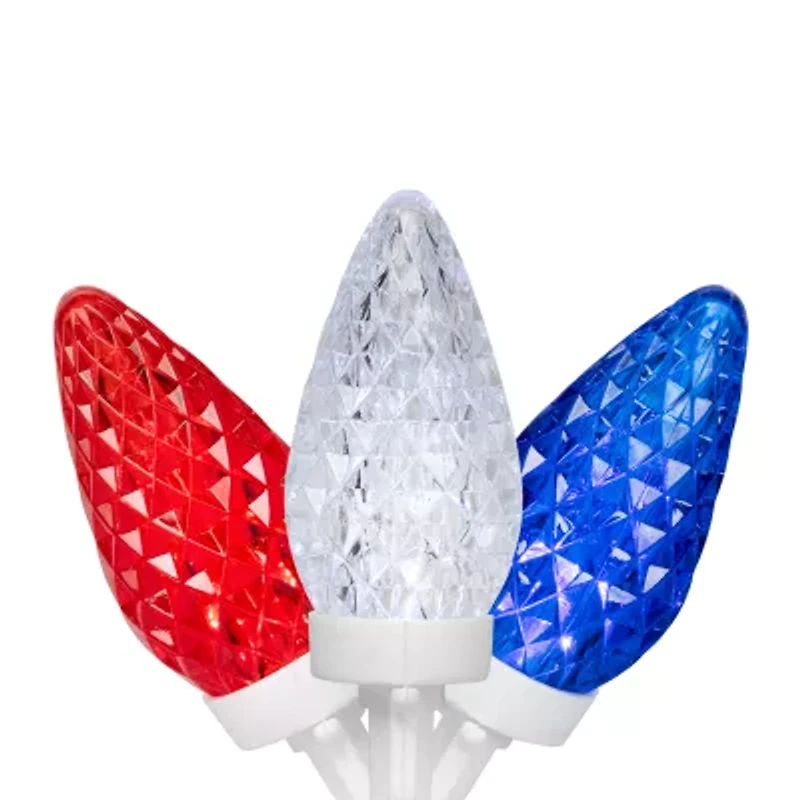Northlight 66ft Led C9 Faceted - Red White And Blue String Lights