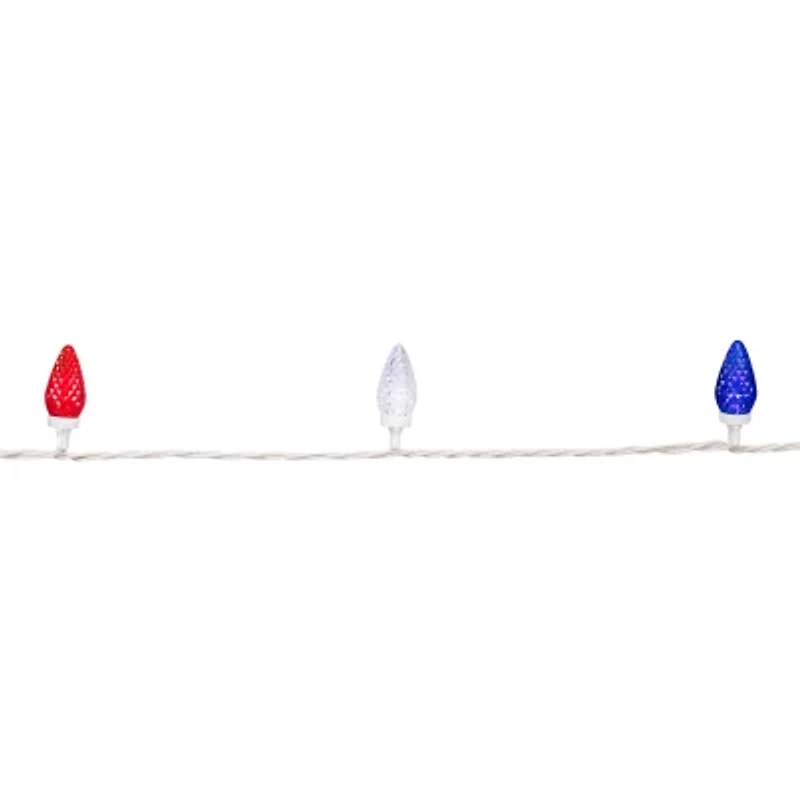 Northlight 66ft Led C9 Faceted - Red White And Blue String Lights