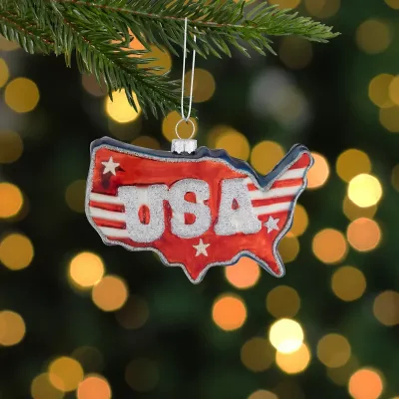 Northlight 4.25" Usa Glass 4th of July Ornament