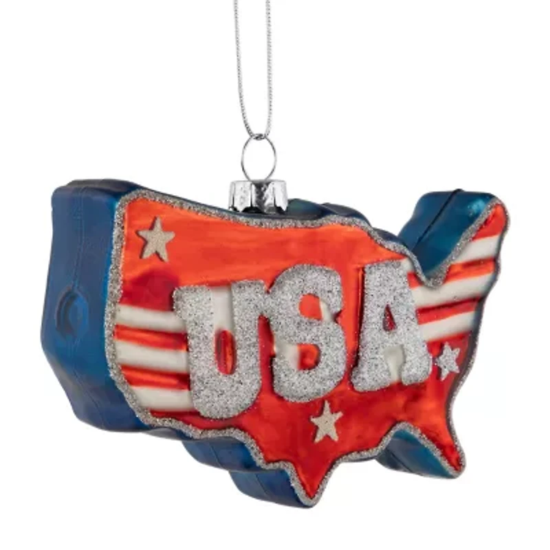 Northlight 4.25" Usa Glass 4th of July Ornament