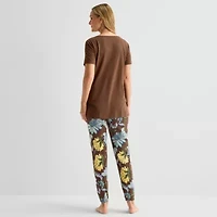 Liz Claiborne Womens Short Sleeve 2-pc. Pajama Set