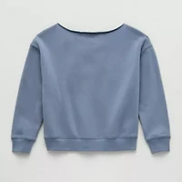 Eyeshadow Big Kid Girls Boat Neck Fleece Long Sleeve Sweatshirt