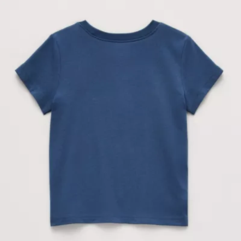 Okie Dokie Toddler & Little Girls Round Neck Short Sleeve Classic Fit Graphic T-Shirt