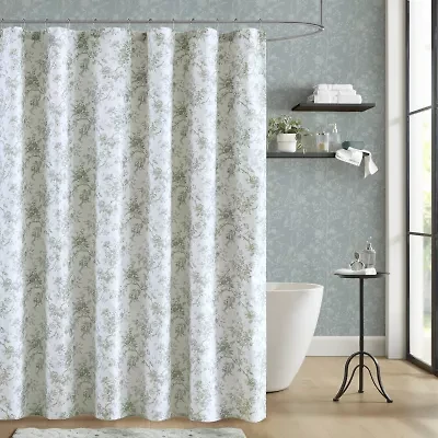 Laura Ashley Walled Garden Textured Floral Shower Curtain
