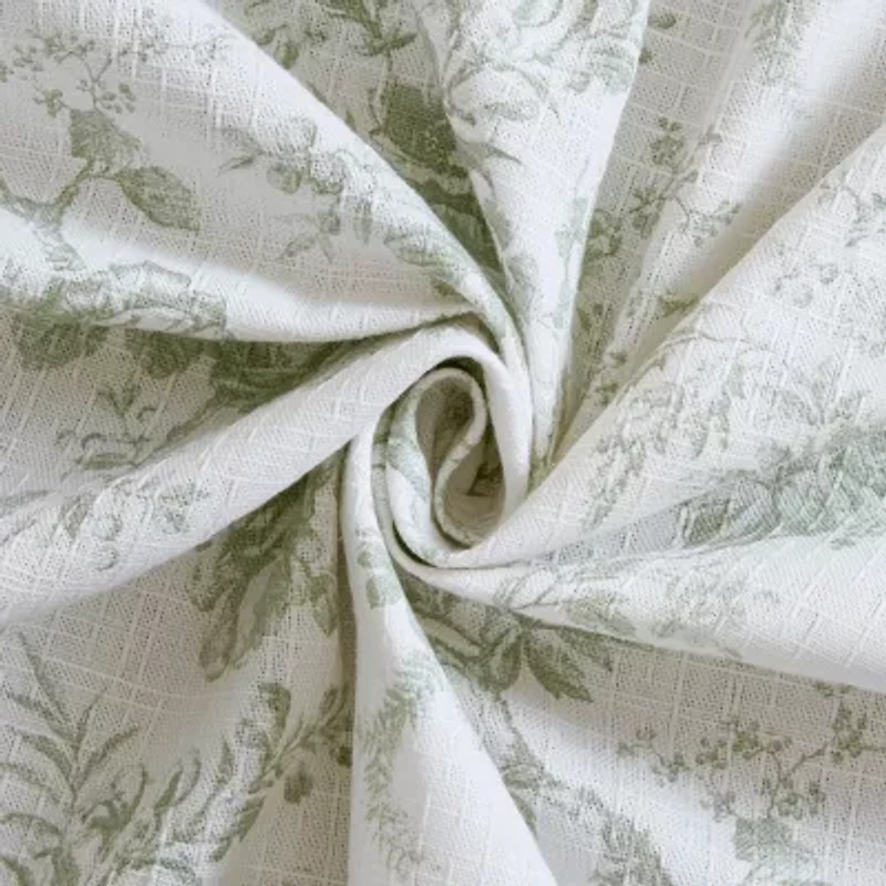Laura Ashley Walled Garden Textured Floral Shower Curtain