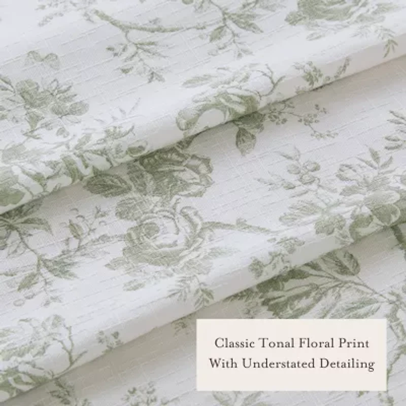 Laura Ashley Walled Garden Textured Floral Shower Curtain