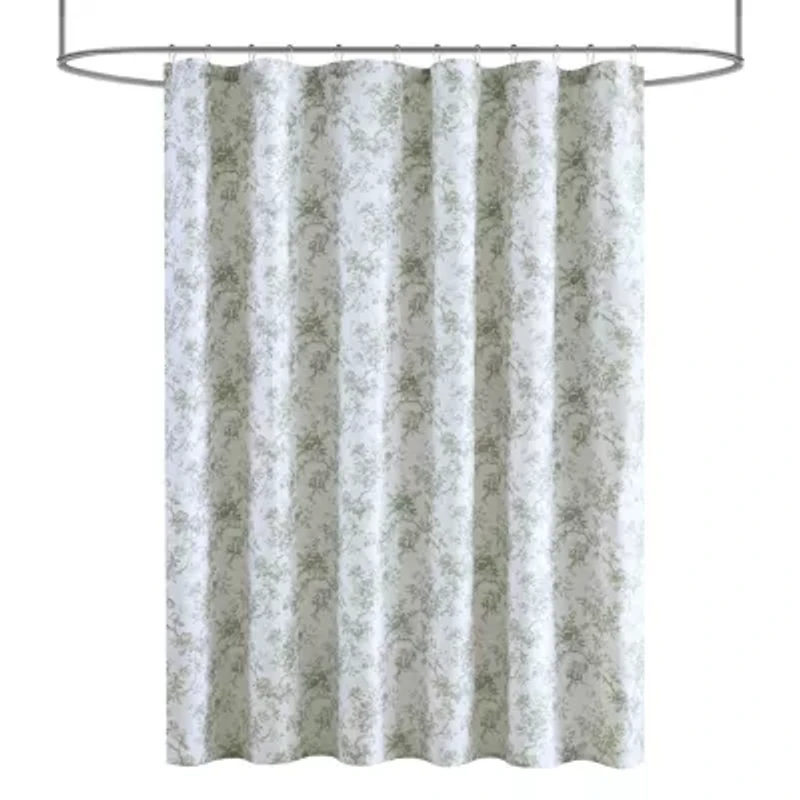 Laura Ashley Walled Garden Textured Floral Shower Curtain