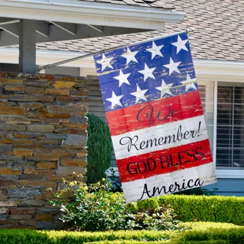 Northlight 40" Stars And Stripes "We Remember God Bless America" House Flags
