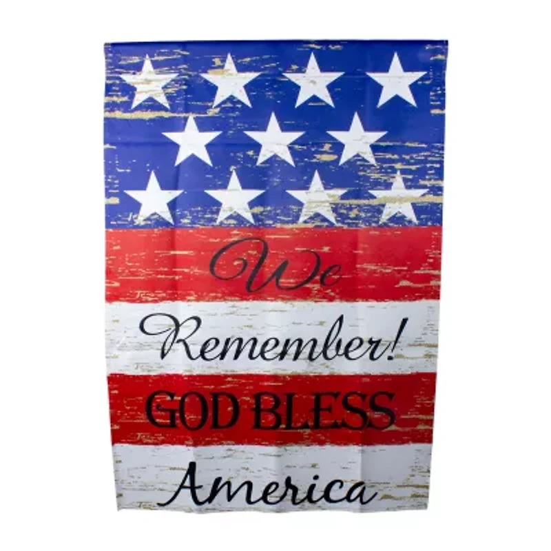 Northlight 40" Stars And Stripes "We Remember God Bless America" House Flags
