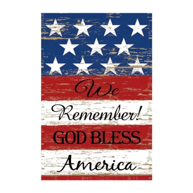 Northlight 40" Stars And Stripes "We Remember God Bless America" House Flags