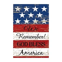 Northlight 40" Stars And Stripes "We Remember God Bless America" House Flags