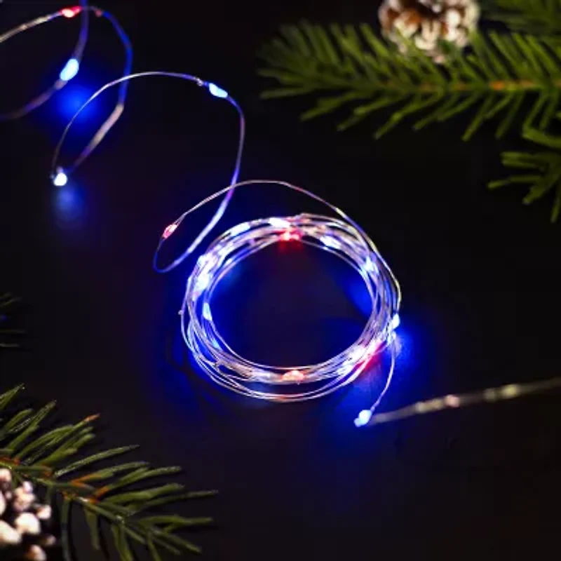 Northlight 17ft Led Micro Fairy - Red White And Blue String Lights