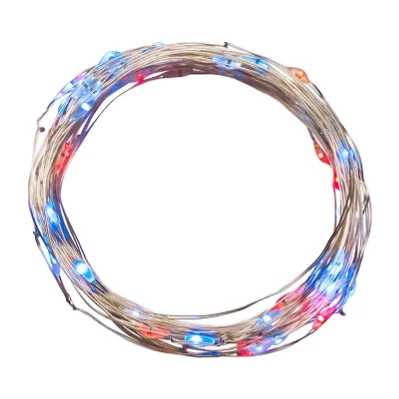 Northlight 17ft Led Micro Fairy - Red White And Blue String Lights