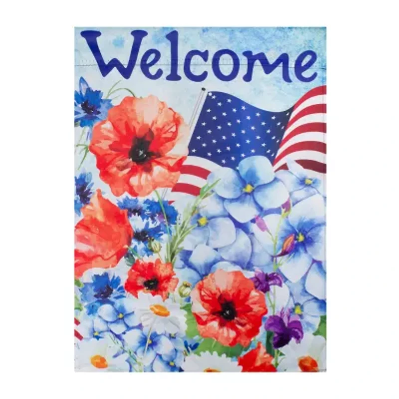 Northlight 18" Blooming Flowers "Welcome" Outdoor Garden Flag