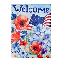 Northlight 18" Blooming Flowers "Welcome" Outdoor Garden Flag