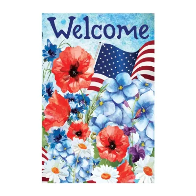 Northlight 18" Blooming Flowers "Welcome" Outdoor Garden Flag