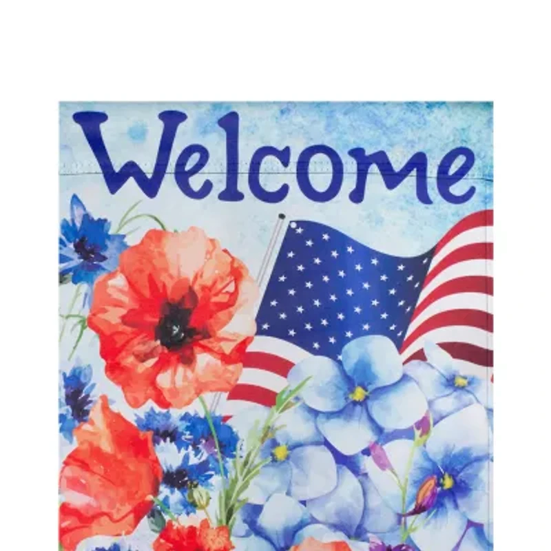 Northlight 18" Blooming Flowers "Welcome" Outdoor Garden Flag