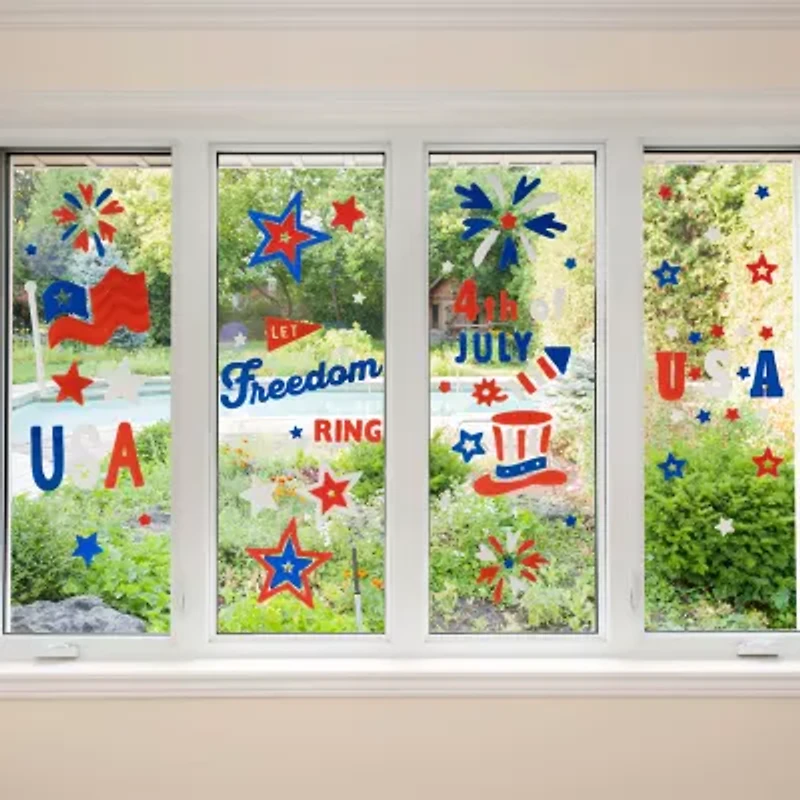 Northlight Double Sided Celebration Gel 4th of July Window Decor