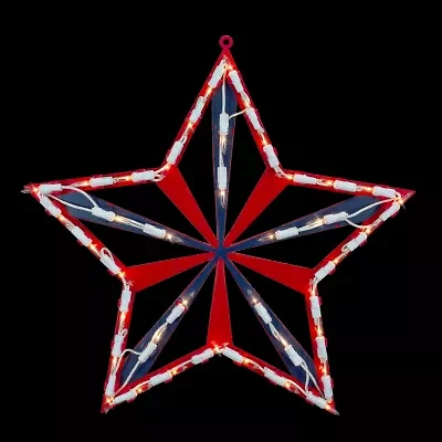 Northlight 14" Lighted Red And Blue Star - Clear 4th of July Window Decor