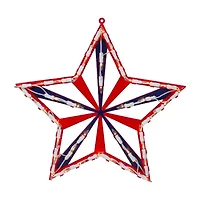 Northlight 14" Lighted Red And Blue Star - Clear 4th of July Window Decor