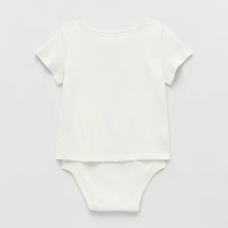 Okie Dokie Toddler Girls Bodysuit Closure Easy-on + Easy-off Adaptive Round Neck Short Sleeve