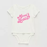Okie Dokie Toddler Girls Bodysuit Closure Easy-on + Easy-off Adaptive Round Neck Short Sleeve